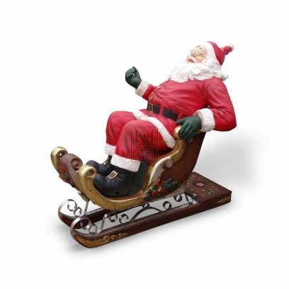 Reindeer with Father Christmas in Sleigh