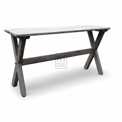 Narrow Wooden Table with X Legs