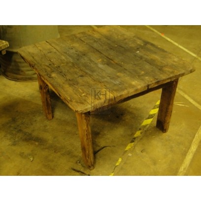 Low stained square wooden table