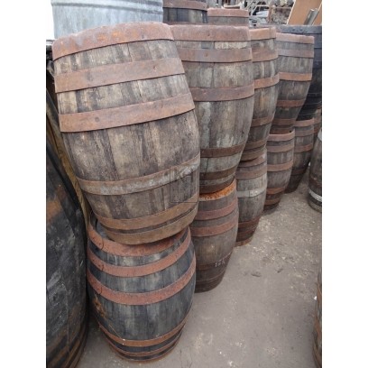 Small aged wood barrel