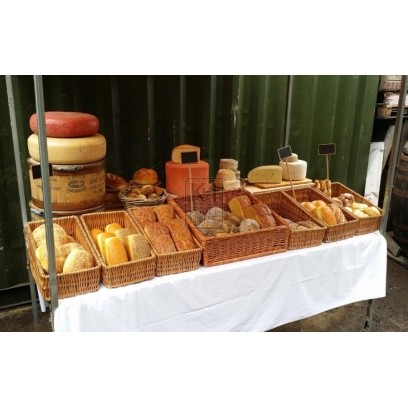 Modern stall dressing - bread & cheese