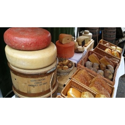 Modern stall dressing - bread & cheese