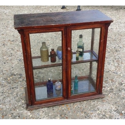 Small wood glass display cabinet