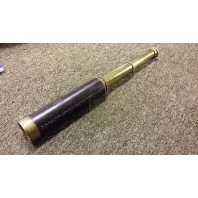 Brass and leather telescope