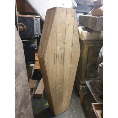 Plain wood new coffin