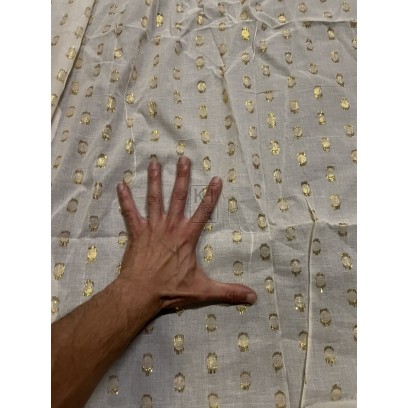Gold Spotted White Fabric