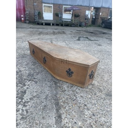 Wooden Coffin With Ring Handles