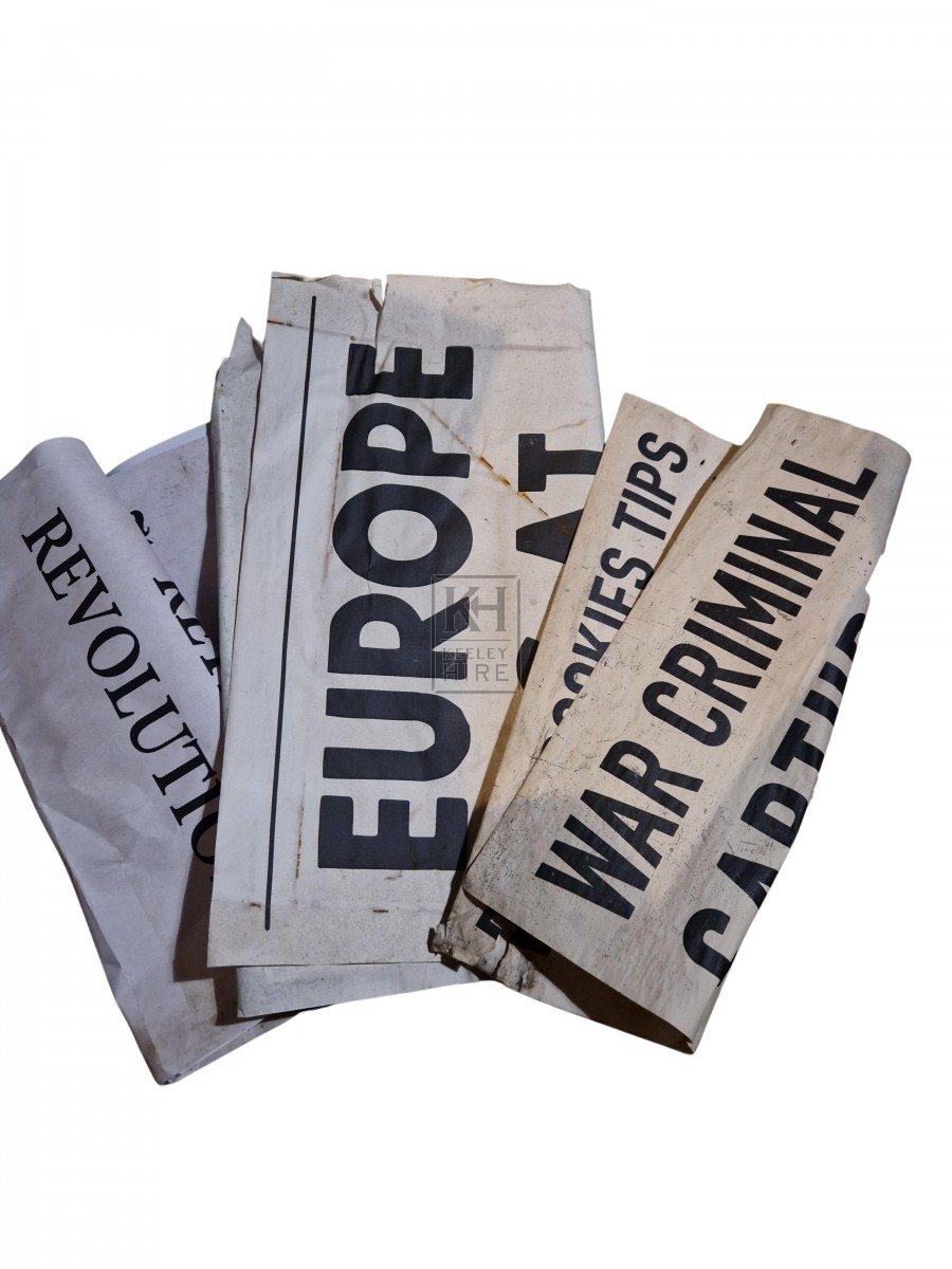 Retro 70s And 80s Prop Hire » Newspaper Posters - Keeley Hire