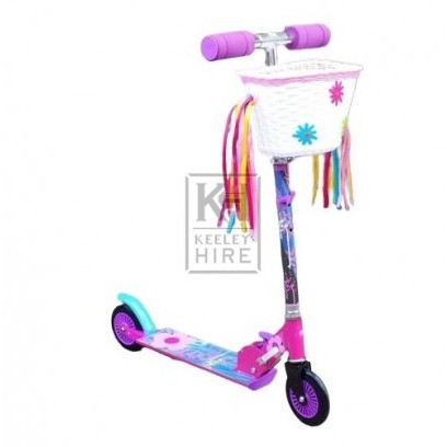 Pink scooter with basket & tassles