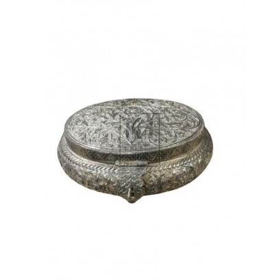 Ornate Silver Oval Container