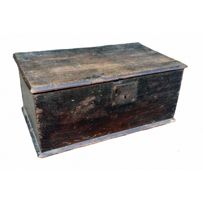 Flat top dark oak polished bible box