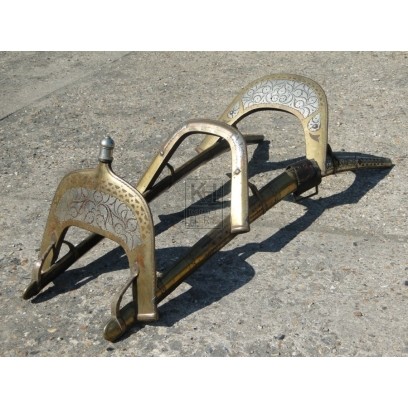 Decorated Brass Camel Saddle Rack