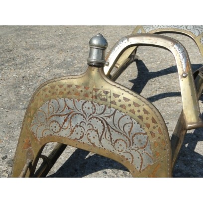 Decorated Brass Camel Saddle Rack