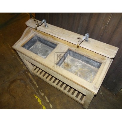 Wooden Double Sink Unit
