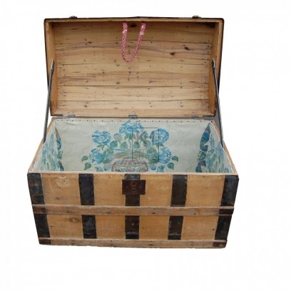 Large Dome Top Wood Chest