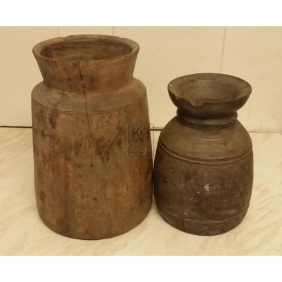 Large wood jar