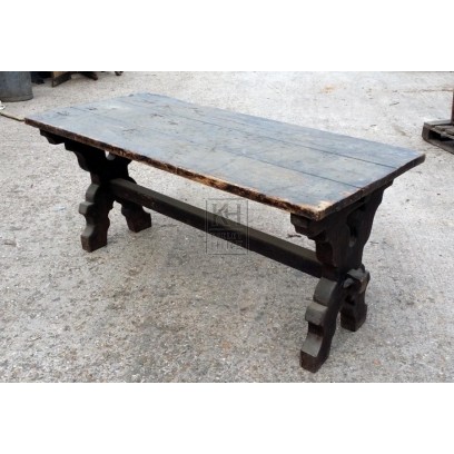 Dark wood X-frame table
