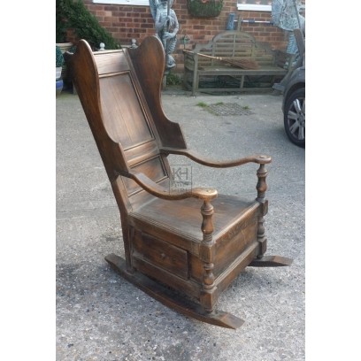 Dark wood large rocking chair