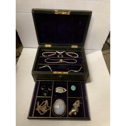 Aged Jewellery Box with Jewels