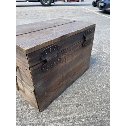 Small Wooden Chest With Rope Handles